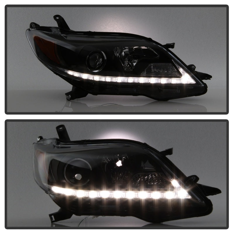 Spyder Toyota Sienna 2011-2014 Projector Headlights - DRL LED - Black PRO-YD-TSEN11-DRL-BK