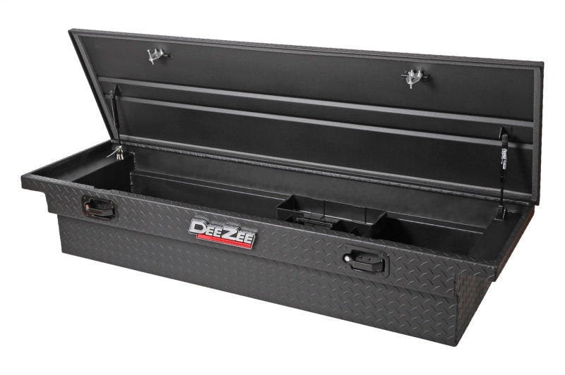 Deezee Universal Tool Box - Red Crossover - Single Lid Black BT Pull Handle (Low/Txt Blk)