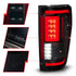 ANZO 21-23 Ford F-150 LED Taillights Seq. Signal w/BLIS Cover - Black Smoke