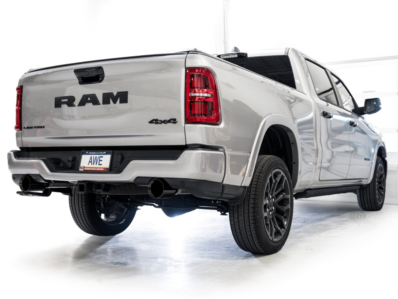 AWE 25+ RAM 1500 3.0TT 0FG Catback Touring Exhaust - Diamond Black Tips