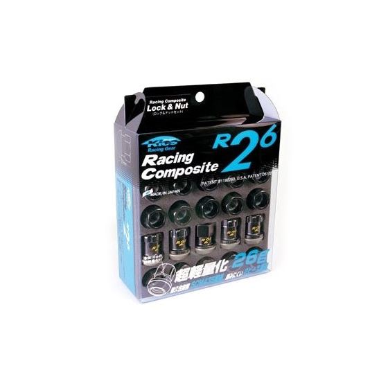 Project Kics 12X1.25 Black R26 Lug Nuts - 16+4