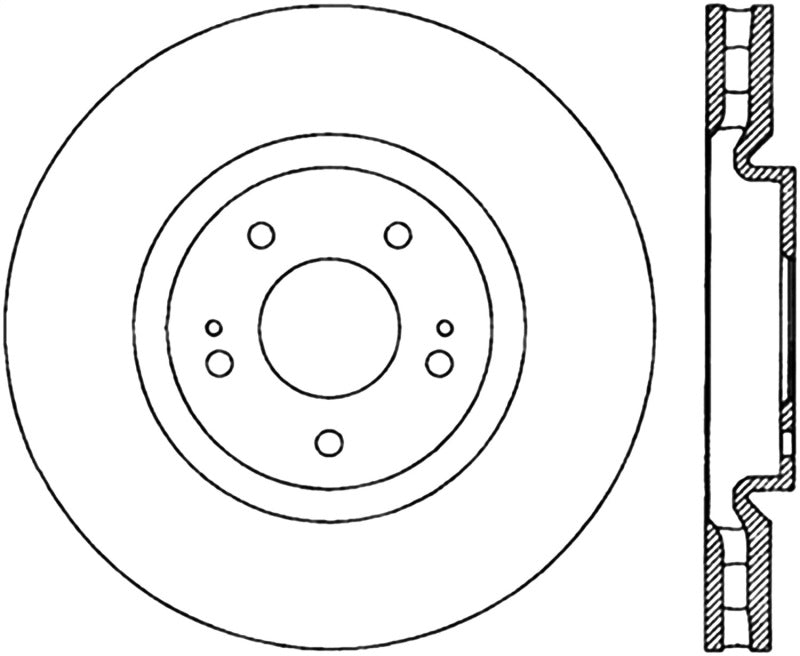 StopTech Power Slot 03-06 Evo 8 & 9 Cryo Slotted Right Front Rotor