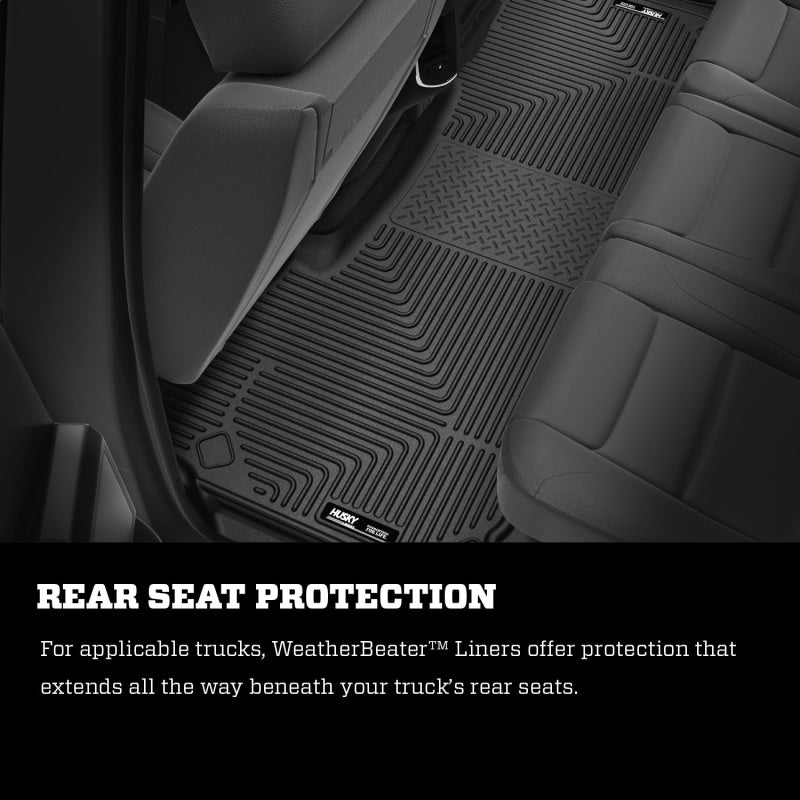 Husky Liners 2022 Nissan Frontier King Cab Ext. Cab/CC WeatherBeater Black Front Floor Liners