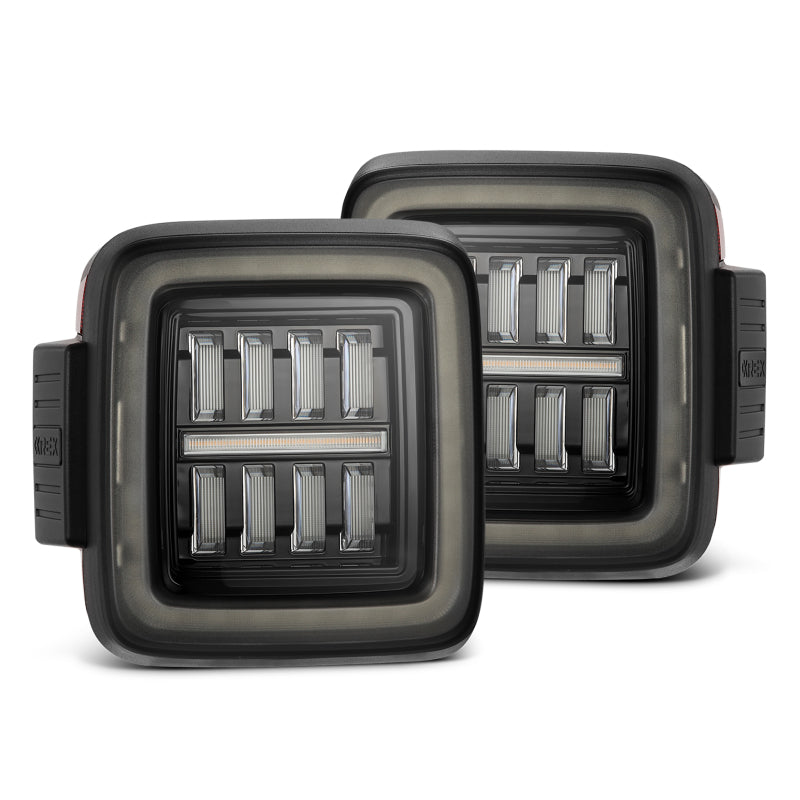 AlphaRex NOVA Series Prismatic LED Tail Lights for 18-25 Jeep Wrangler JL - Black - 602010