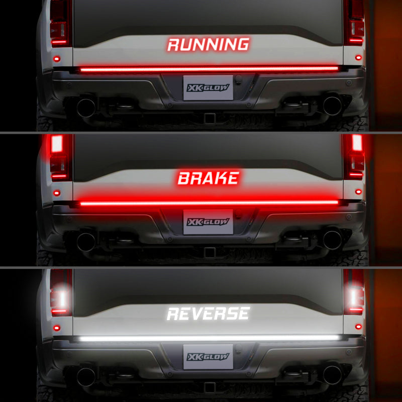 XK Glow Truck Tailgate Light w/ Chasing Turn Signal & Built-in Error Canceller - 3rd gen 48in