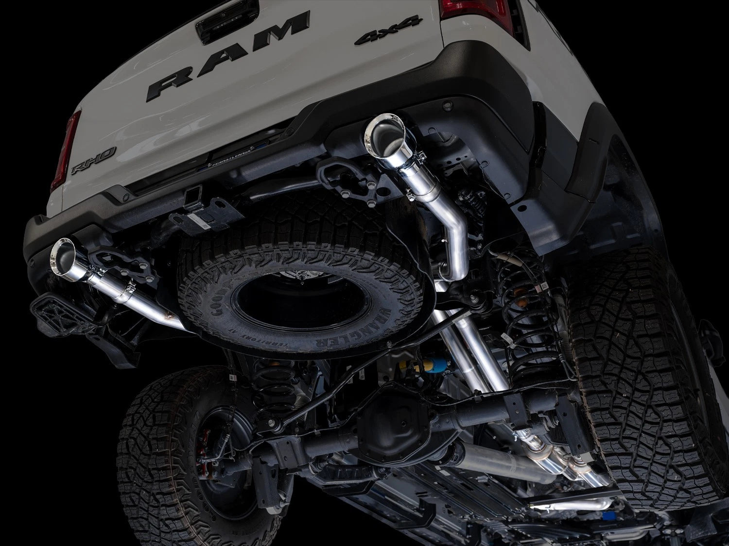 AWE Tuning 2025+ RAM 1500 RHO 3.0 I6 TT 0FG Dual Rear Exit Catback Exhaust - Chrome Silver Tips