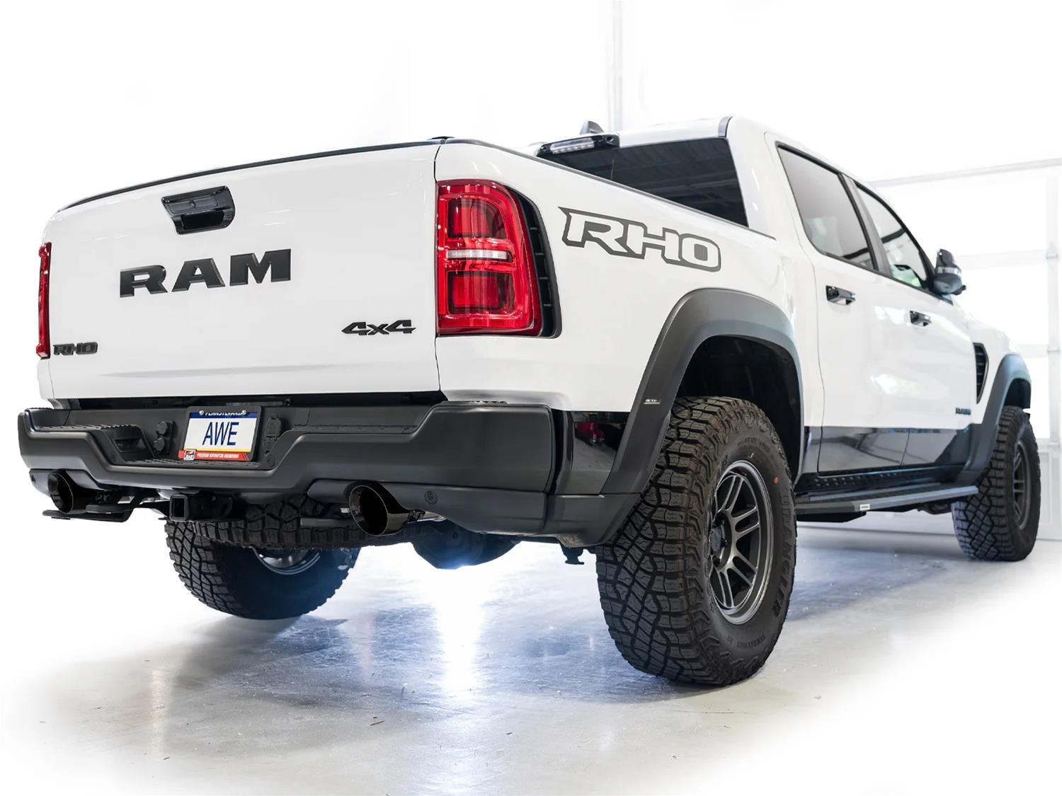 AWE Tuning 2025+ RAM 1500 RHO 3.0 I6 TT 0FG Dual Rear Exit Catback Exhaust - Diamond Black Tips