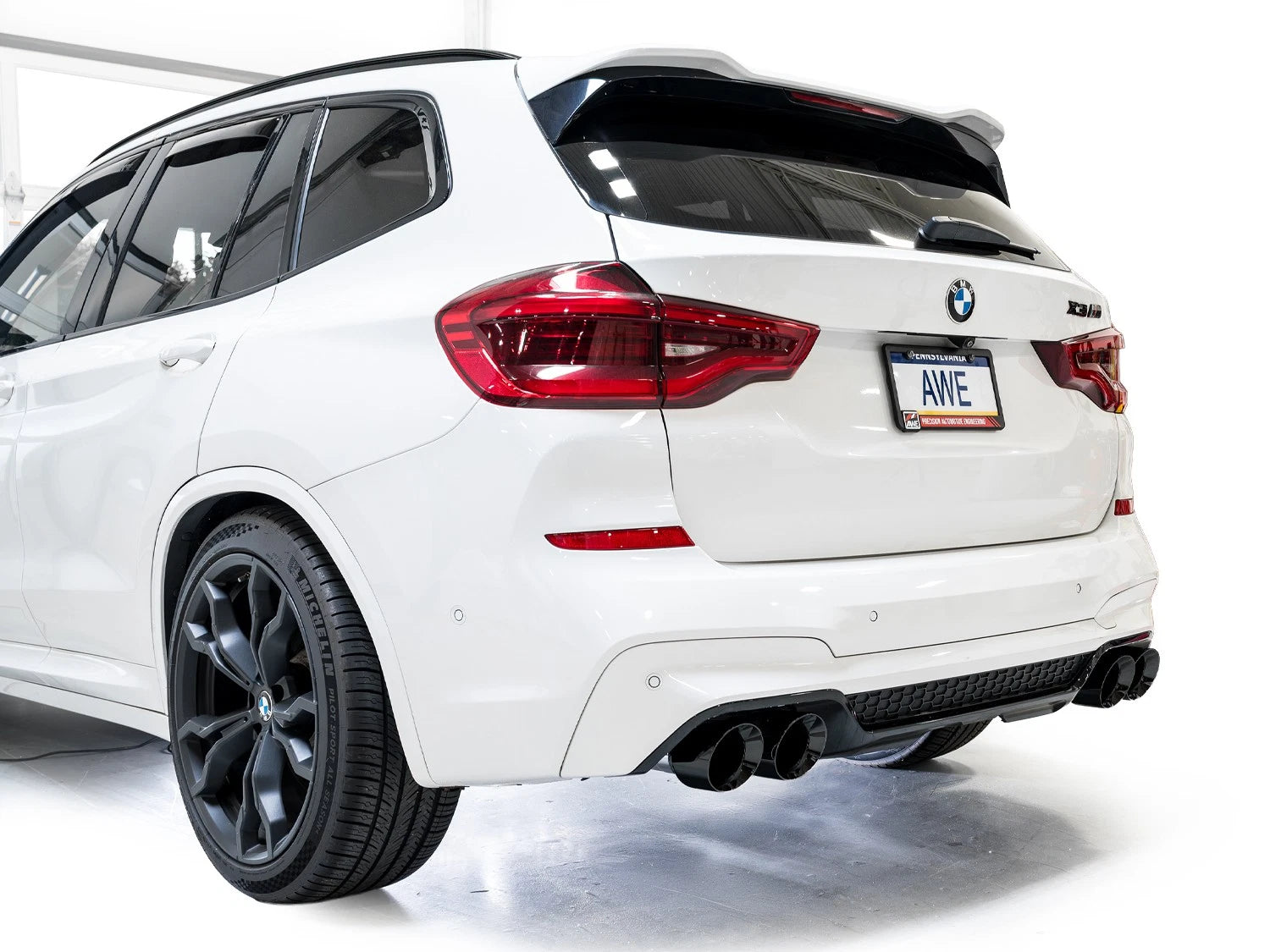 AWE Tuning SwitchPath Exhaust for 20-25 BMW X3 M / X4 M - Diamond Black Tips