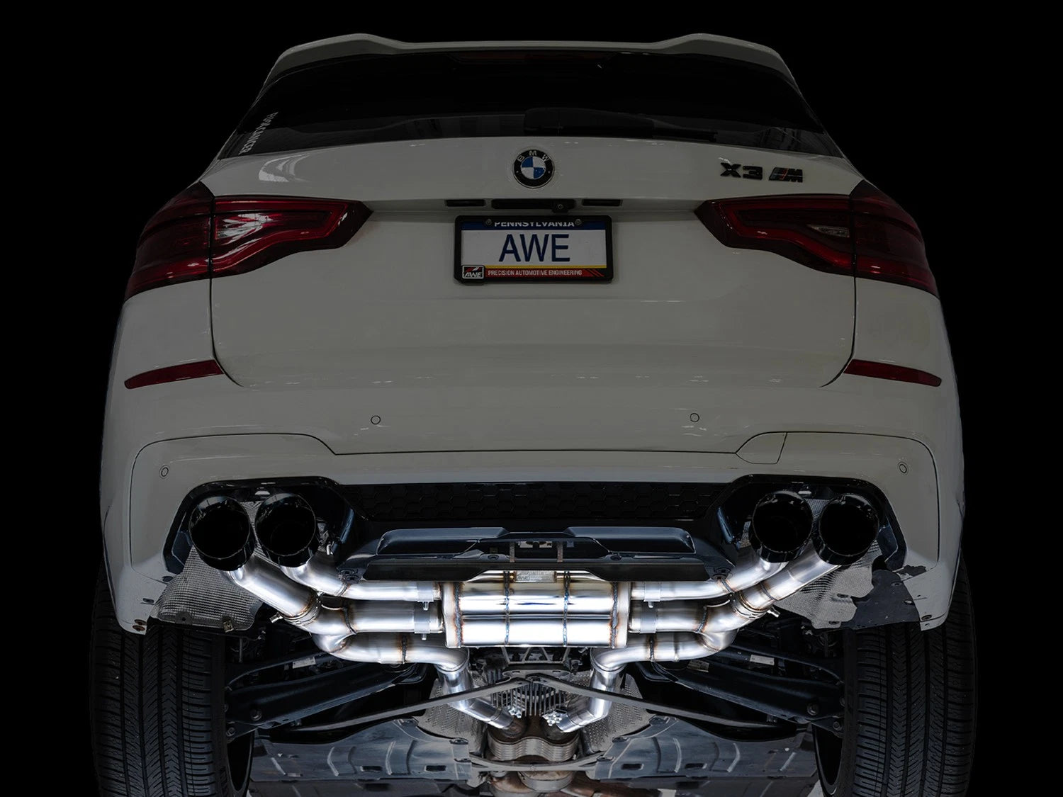 AWE Tuning SwitchPath Exhaust for 20-25 BMW X3 M / X4 M - Diamond Black Tips