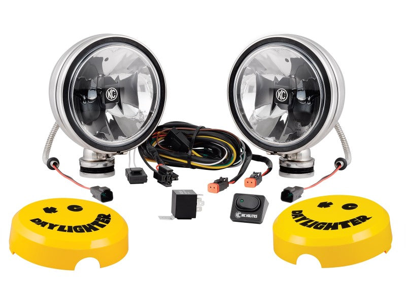 KC HiLiTES 6in. Daylighter Gravity G6 LED Lights 20w Spot Beam (Pair Pack System) - Black SS