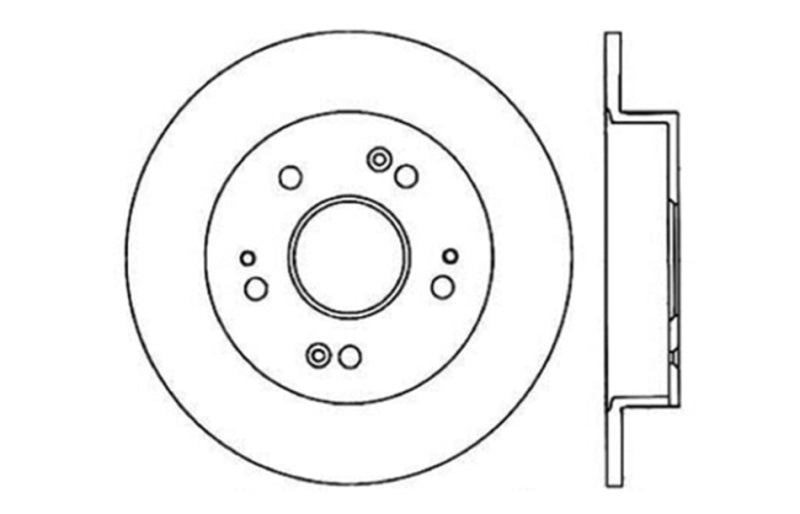 StopTech 06-09 Honda Civic Ex/Si Slotted & Drilled Right Rear Rotor