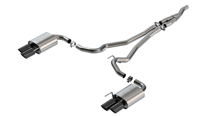Borla ATAK Catback Exhaust Black Chrome Quad Tip for 2024 Ford Mustang Ecoboost 2.3L - Non-Active