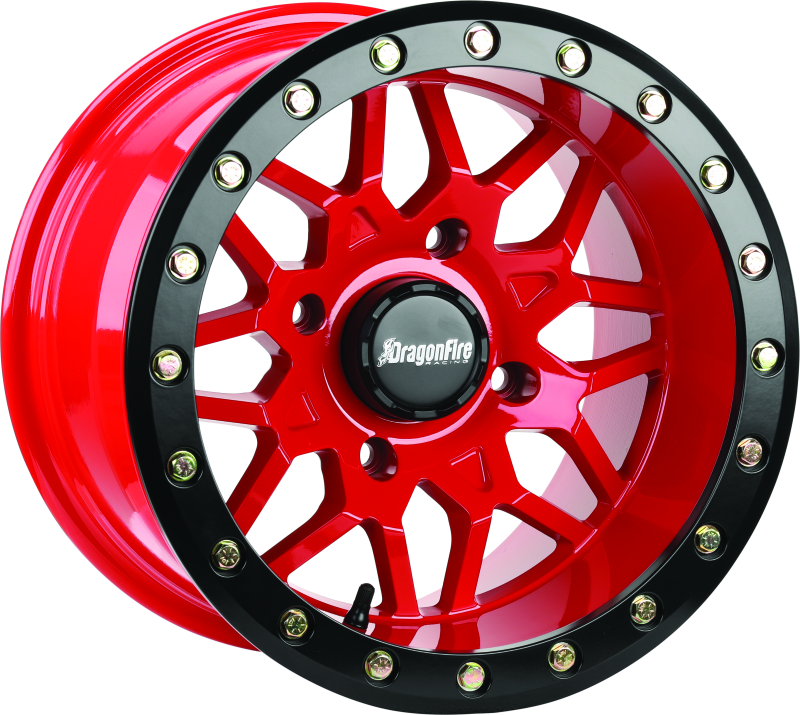 DragonFire Racing Typhon Wheel 15X10 4/137 5+5 +0 Machined Red