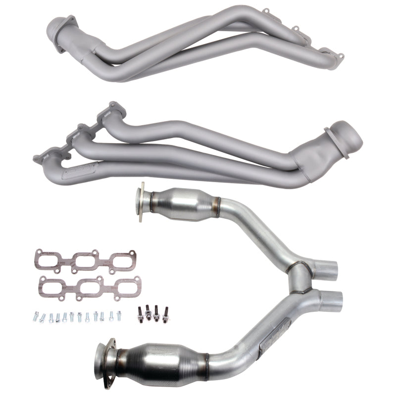 BBK 15-17 Ford Mustang V6 1-3/4 Long Tube Headers w/High Flow Catted H Pipe (Ti Ceramic)