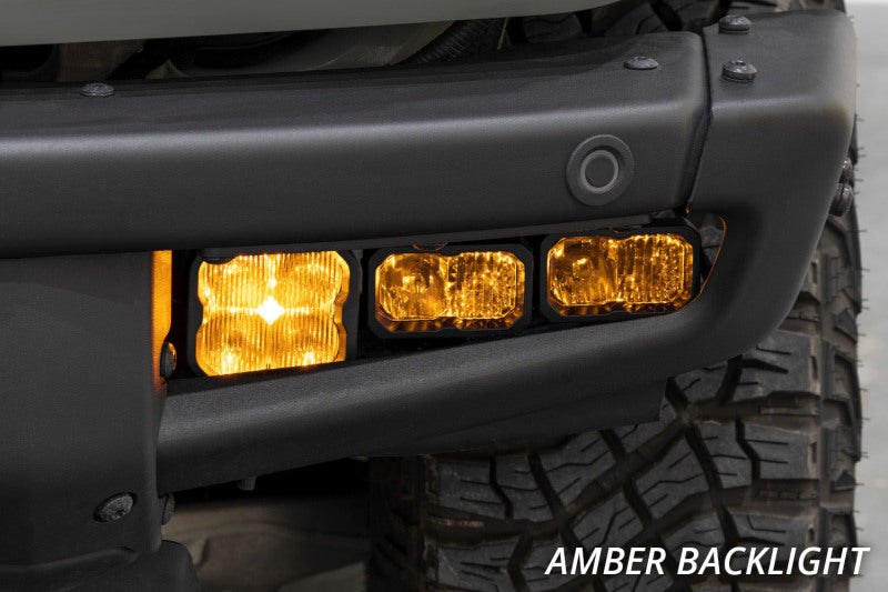 Diode Dynamics 21-Up Ford Bronco Stage Series Fog Pocket Kit - Yellow Max