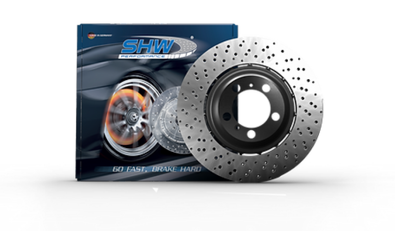 SHW 15-16 Porsche Carrera GTS/Carrera 4 GTS Left Front Drilled Lightweight Brake Rotor (99135140302)