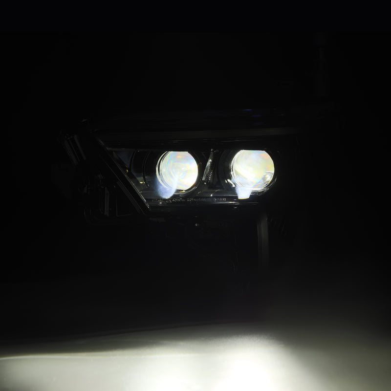 AlphaRex LUXX-Series LED Projector Headlights - Black w/Amber DRL for 22-23 Toyota Tundra