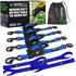 Rhino USA Retractable Ratchet Straps (2Pk 1Inx10Ft) Blue