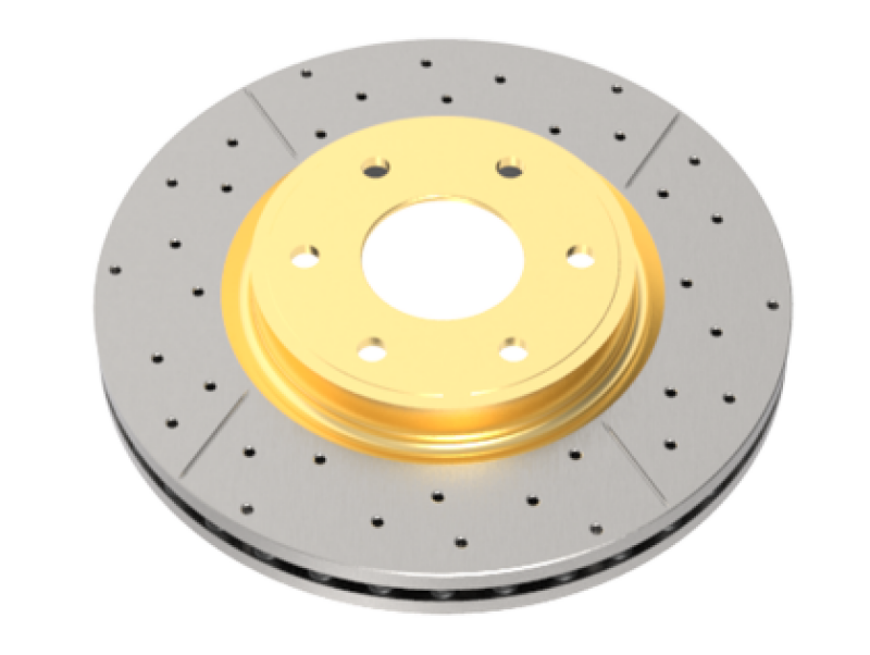 DBA 2015+ Ford F-150 5.0L V8 4WD Rear Drilled & Slotted Street Series Rotor w/Gold Hat