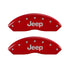 MGP 4 Caliper Covers Engraved Front & Rear JEEP Red finish silver ch