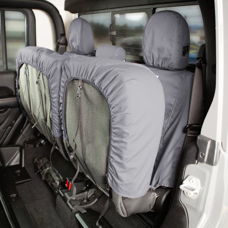 Covercraft 22-23 Jeep Grand Wagoneer (w/o Headrest) Polycotton SeatSaver Front Seat Covers - Gravel