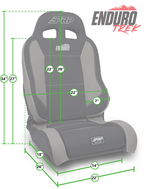 PRP Jeep Wrangler Enduro Elite Reclining Seat - Grey