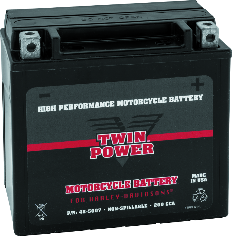 Twin Power YTX-14L High Performance Battery Replaces H-D 65958-04 Made in USA