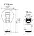 Hella Bulb 1157 12V 27/8W BAY15d S8