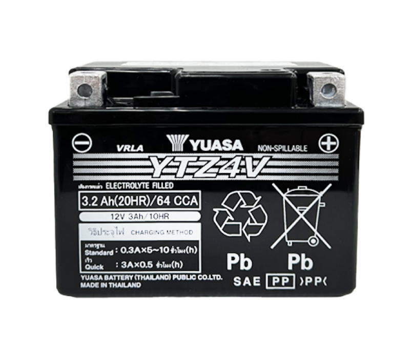 Yuasa YTZ4V Maintenance Free AGM 12 Volt Battery