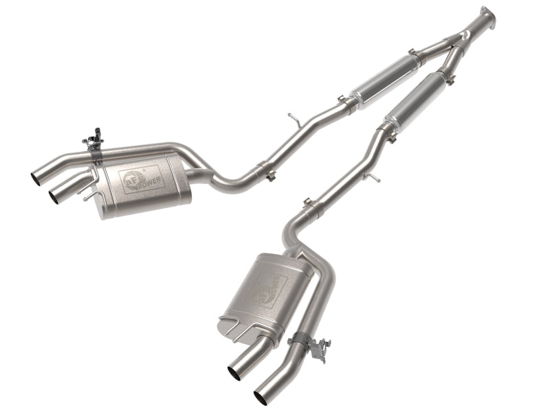 aFe Gemini XV 3in to Dual 2-1/2in 304 SS Cat-Back Exhaust w/ Cut-Out 18-21 Kia Stinger L4-2.0L (t)