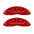 MGP 4 Caliper Covers Engraved Front & Rear Gen 5/Camaro Red finish silver ch