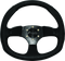 DragonFire Racing Steering Wheels - D-Shaped- Vinyl- Black- 0in offset