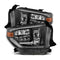 AlphaRex 14-21 Toyota Tundra MK II LUXX Series Crystal Headlights Alpha Black