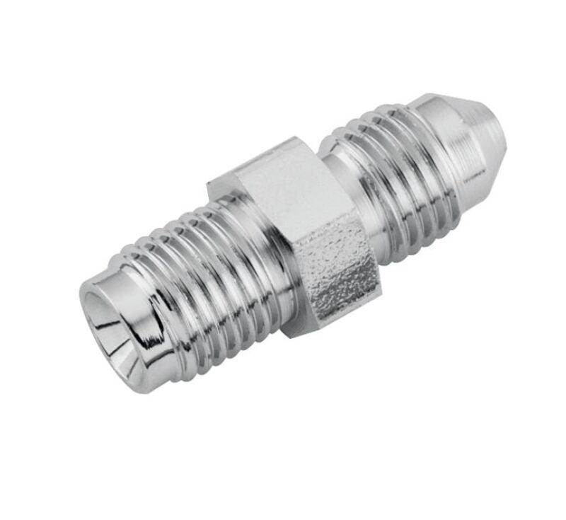 Twin Power Chrome Brake Fitting Male 3/8-24 Inverted Flare to AN-3 Male Straight