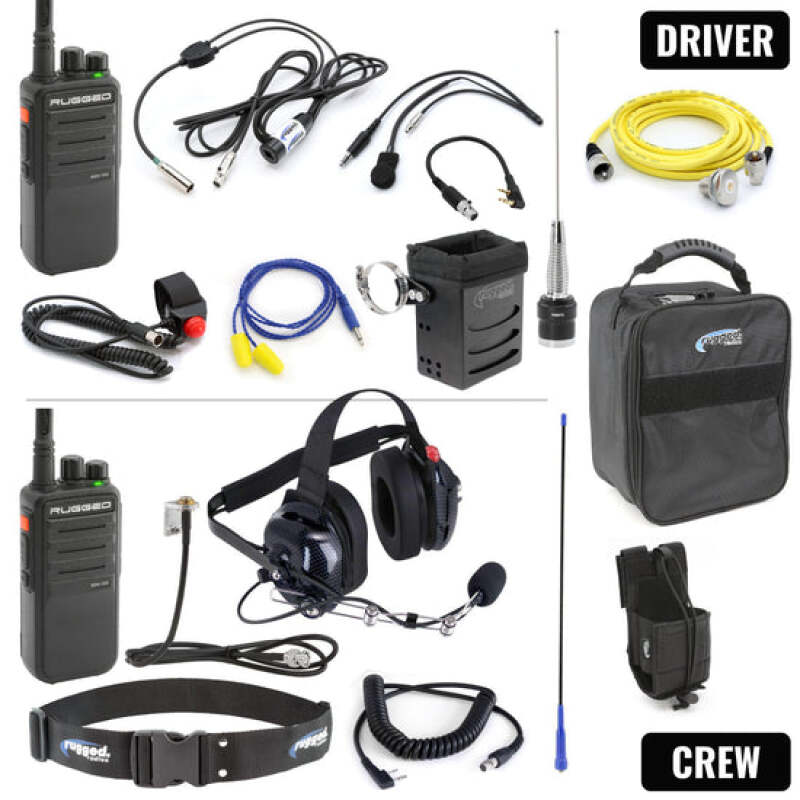 Rugged Radios IMSA Driver & Crew Chief Long Track Racing Kit w/ RDH16 Radios