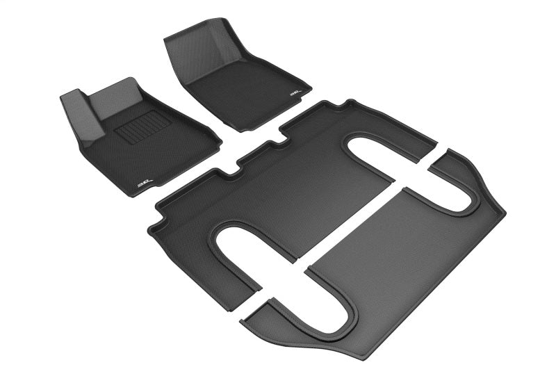 3D MAXpider 2016-2020 Tesla Model X 6-Seats Kagu 1st & 2nd & 3rd Row Floormats - Black