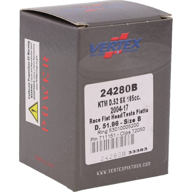 Vertex Piston 04-11 KTM 105 SX 105cc Cast Race Piston Kit