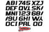 Hardline Boat Lettering Registration Kit 3 in. - 700 Solid Black