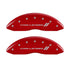 MGP 4 Caliper Covers Engraved Front & Rear With stripes/Challenger Red finish silver ch