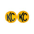 KC HiLiTES Retro 8in Round Yellow Vinyl Light Cover w/ Black KC Logo (Pair)