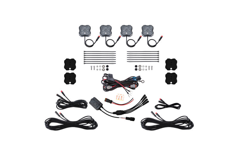 Diode Dynamics RGBW Rock Light Installer Magnet Mount Kit w/Controller (4-pack)