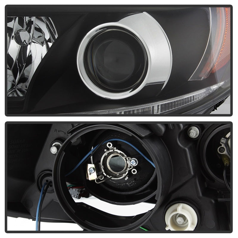 Spyder Toyota Sienna 2011-2014 Projector Headlights - DRL LED - Black PRO-YD-TSEN11-DRL-BK