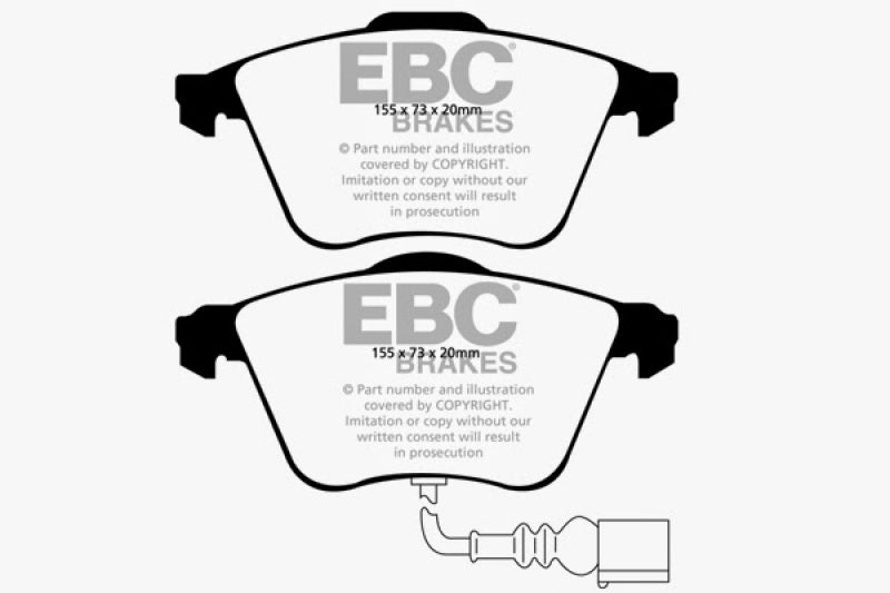 EBC 07-15 Audi TT/TTS Quattro / 12-14 VW Golf R Bluestuff Front Brake Pads