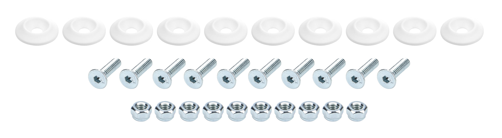 Allstar Performance Countersunk Bolt Kit White 10pk