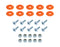 Allstar Performance Countersunk Bolt Kit Orange 10pk