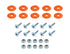 Allstar Performance Countersunk Bolt Kit Orange 10pk