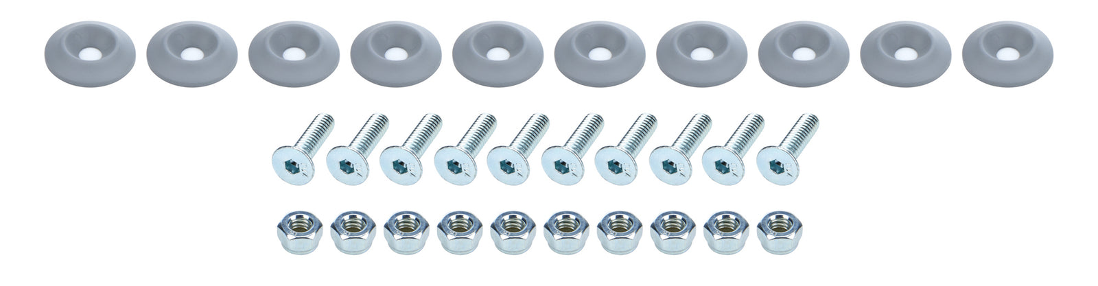 Allstar Performance Countersunk Bolt Kit Silver 10pk