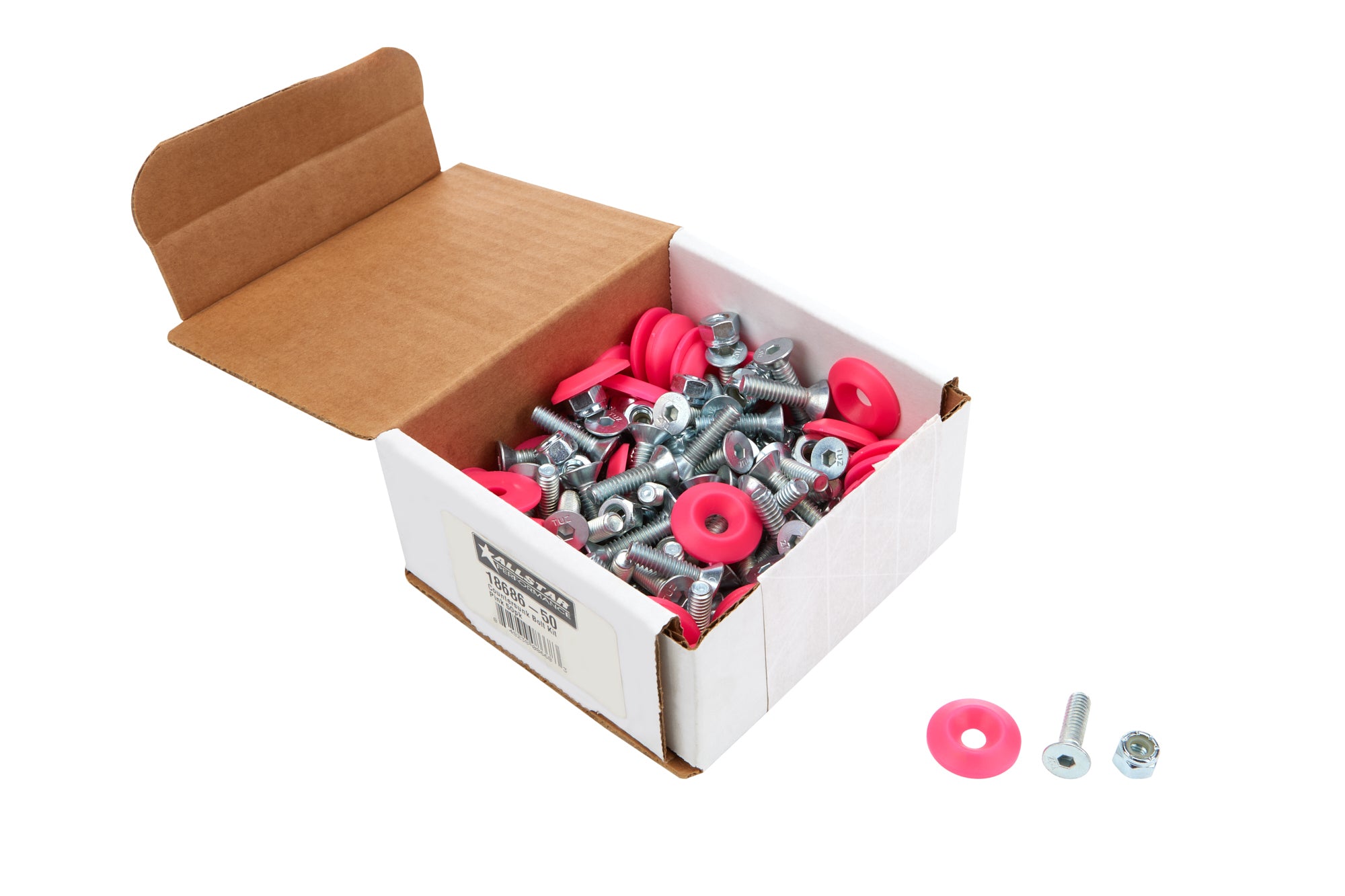 Allstar Performance Countersunk Bolt Kit Pink 50pk