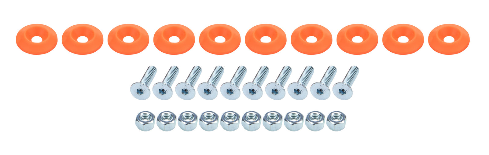 Allstar Performance Countersunk Bolt Kit Fluorescent Orange 10pk
