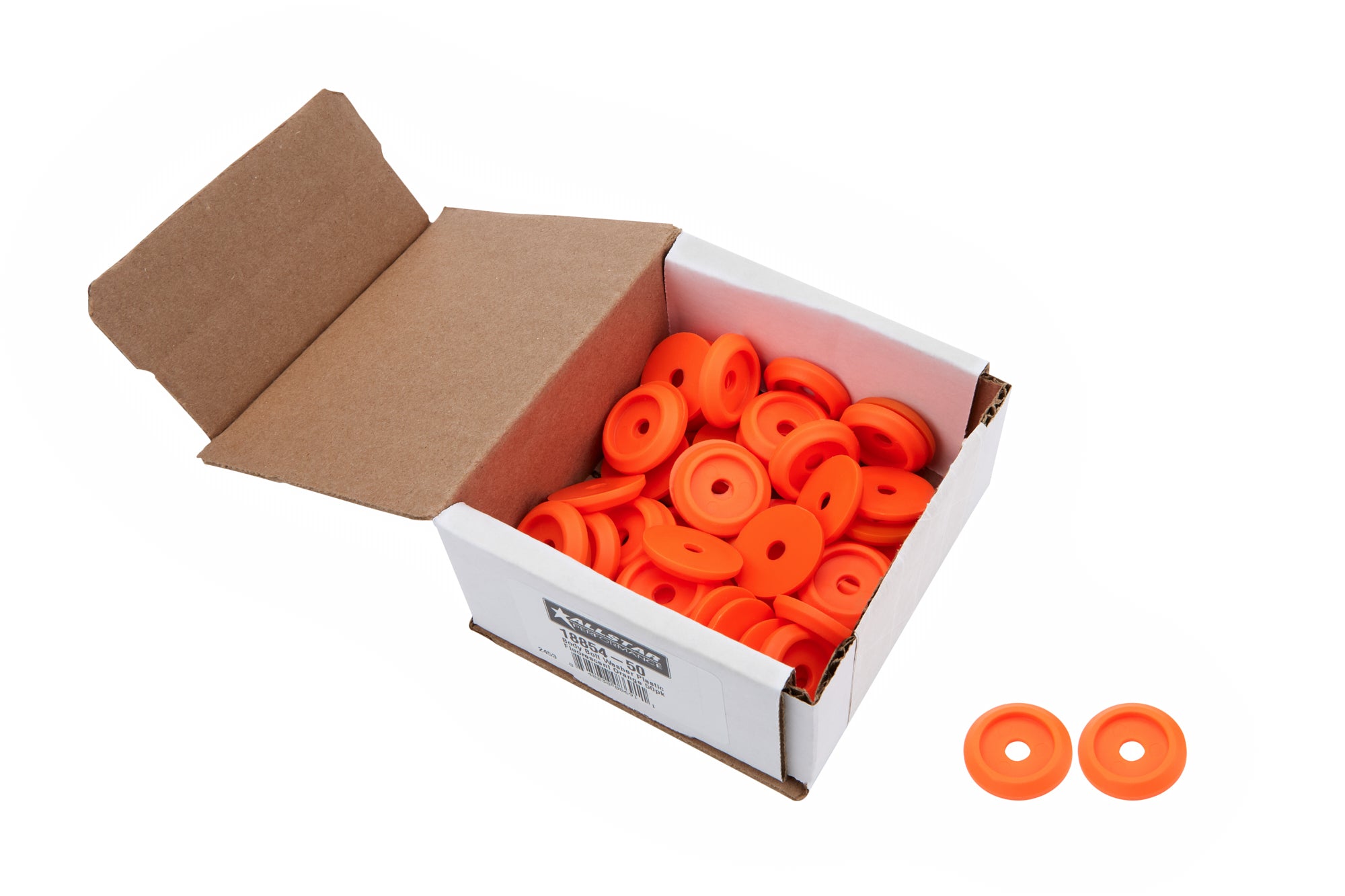 Allstar Performance Body Bolt Washer Plastic Fluorescent Orange 50pk
